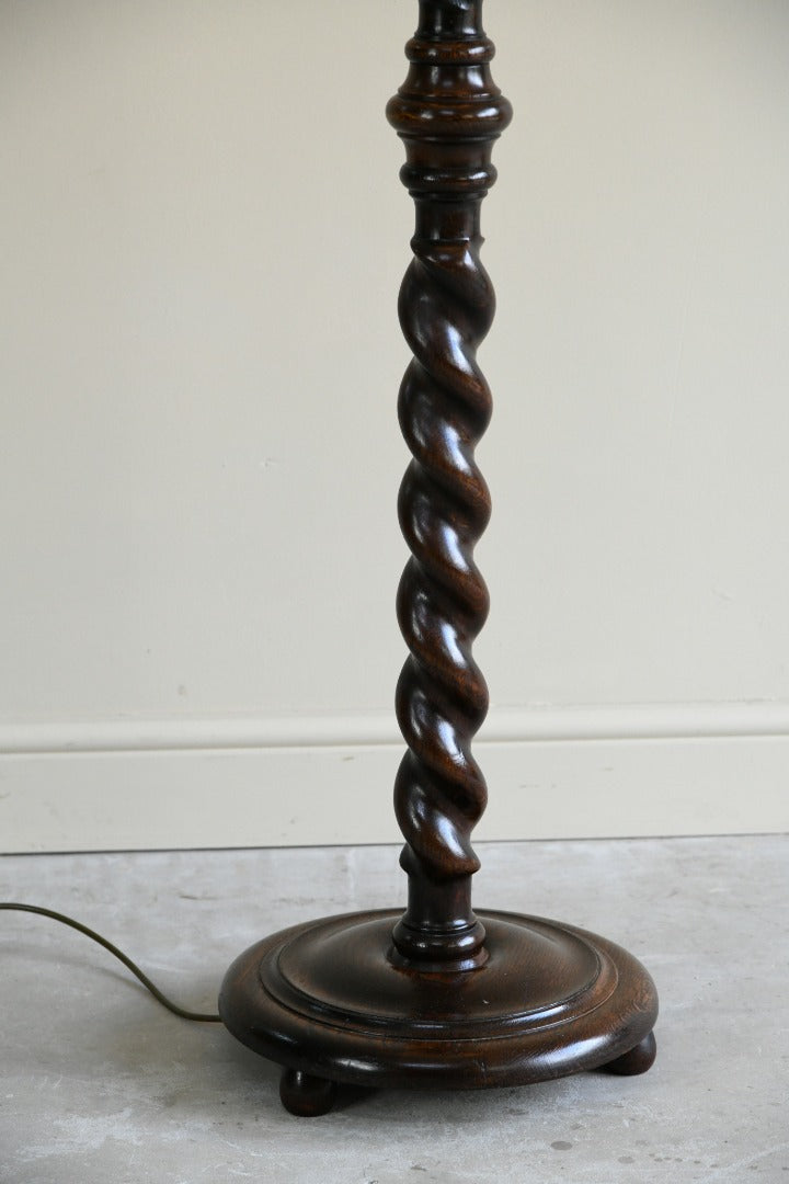 Oak Barley Twist Standard Lamp