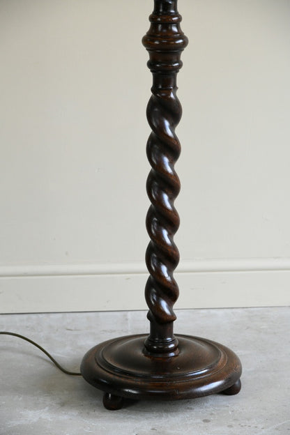 Oak Barley Twist Standard Lamp