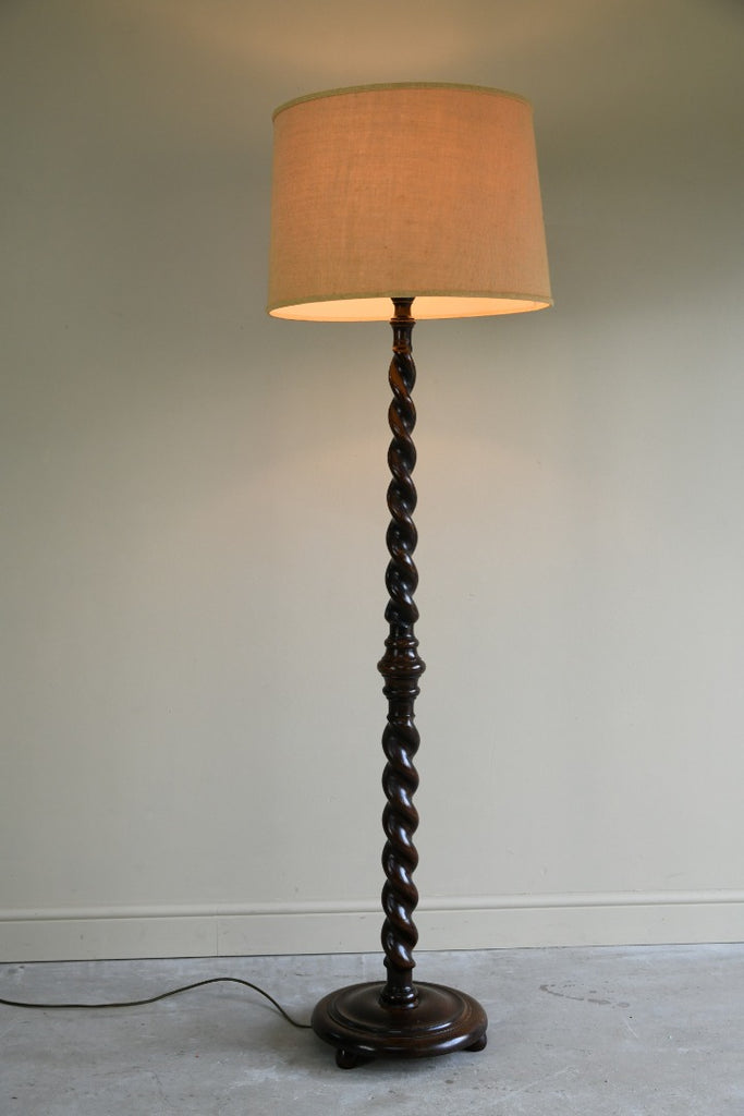 Oak Barley Twist Standard Lamp