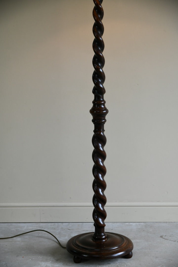 Oak Barley Twist Standard Lamp