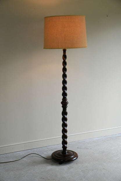 Oak Barley Twist Standard Lamp