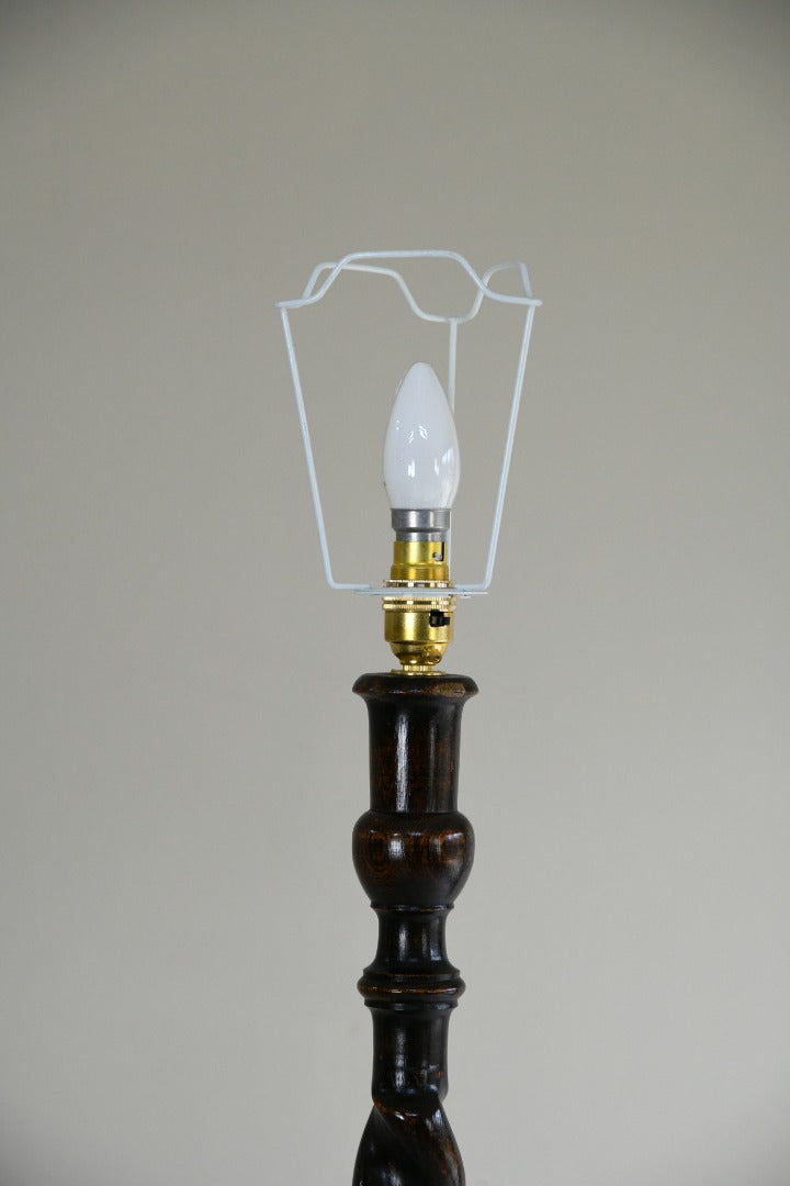 Oak Barley Twist Standard Lamp