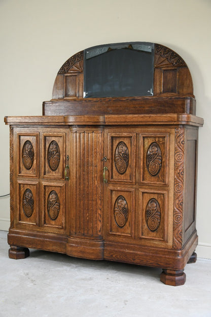 Continental 1940s Oak Drinks Cabinet