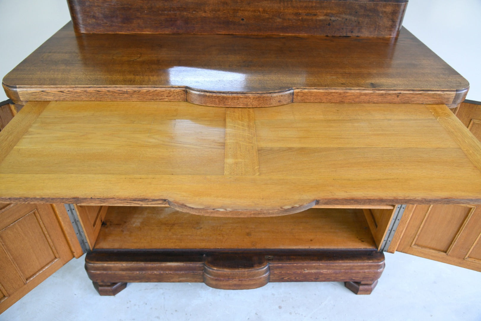 Continental 1940s Oak Drinks Cabinet