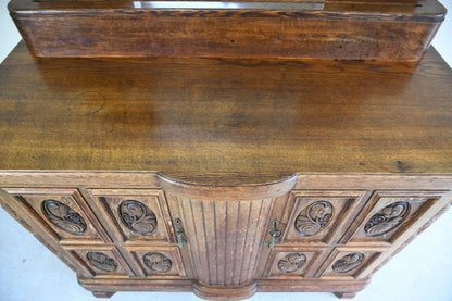 Continental 1940s Oak Drinks Cabinet