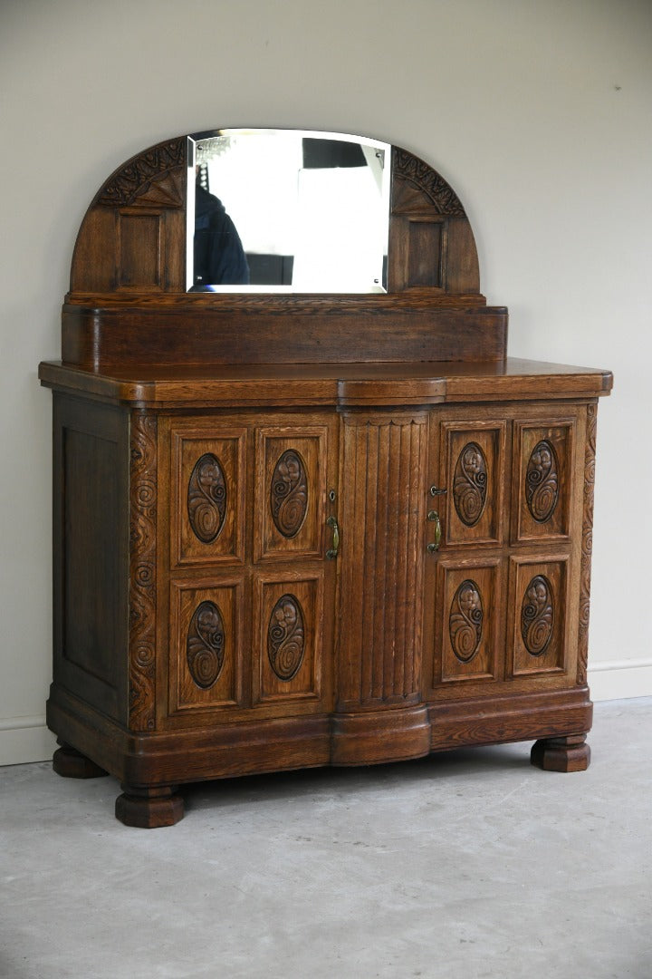 Continental 1940s Oak Drinks Cabinet