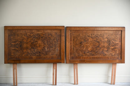 Pair Walnut 3ft Single Bed Headboards