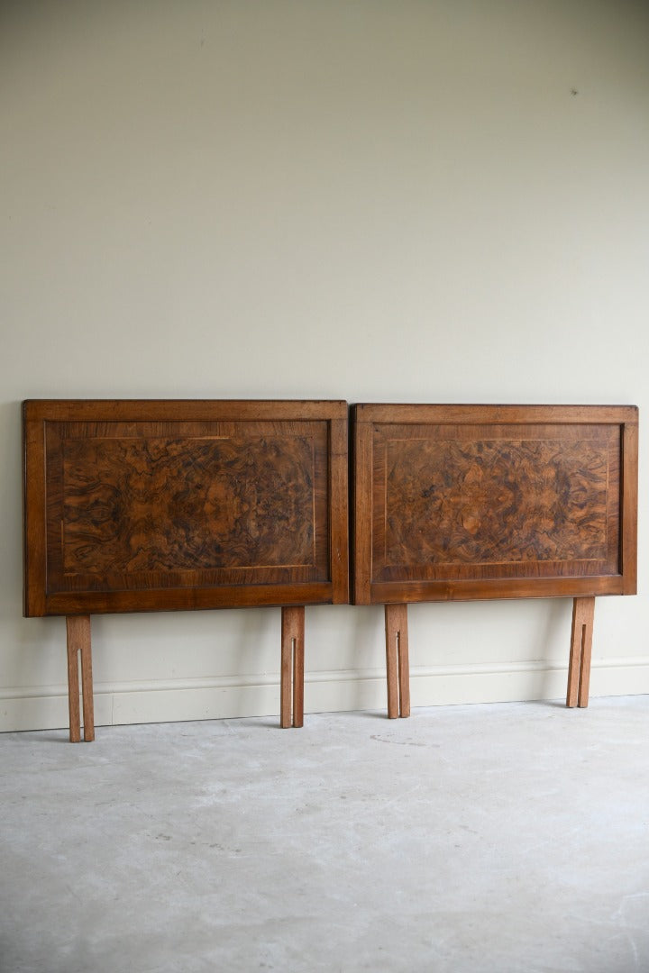 Pair Walnut 3ft Single Bed Headboards