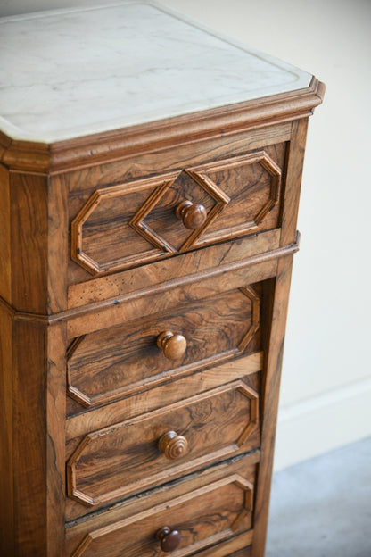 Continental Walnut Bedside Cabinet