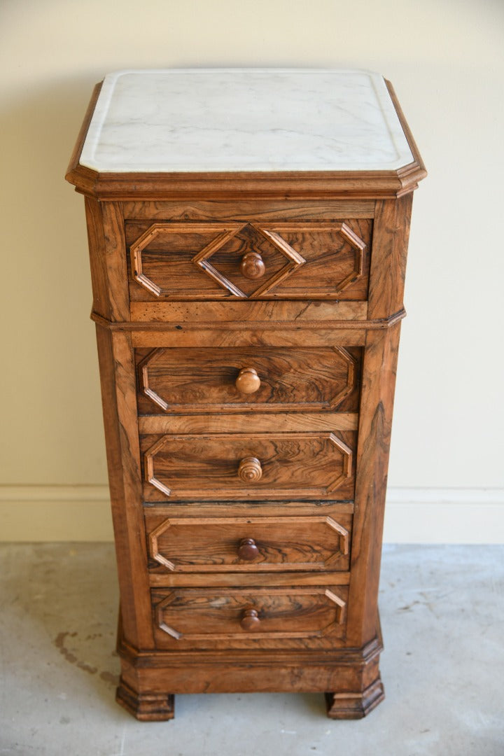 Continental Walnut Bedside Cabinet