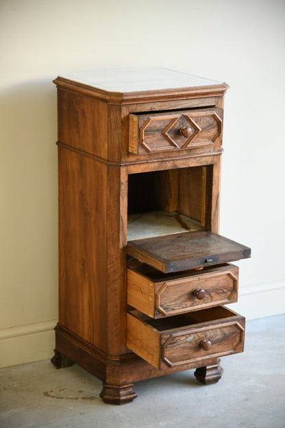 Continental Walnut Bedside Cabinet