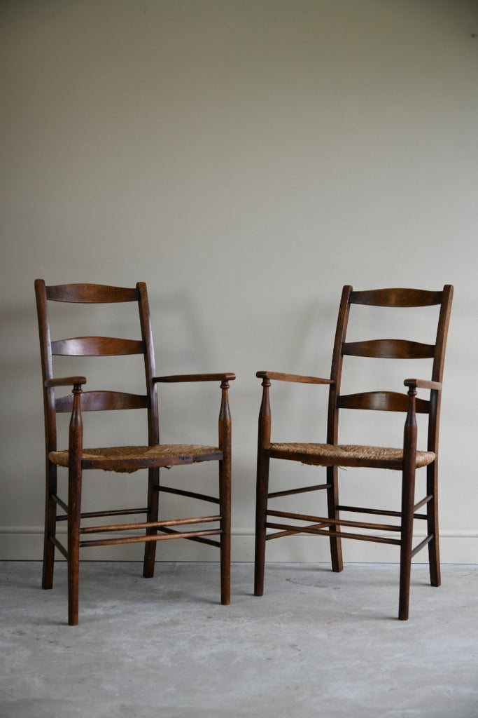 Pair Beech Arts & Crafts Chairs