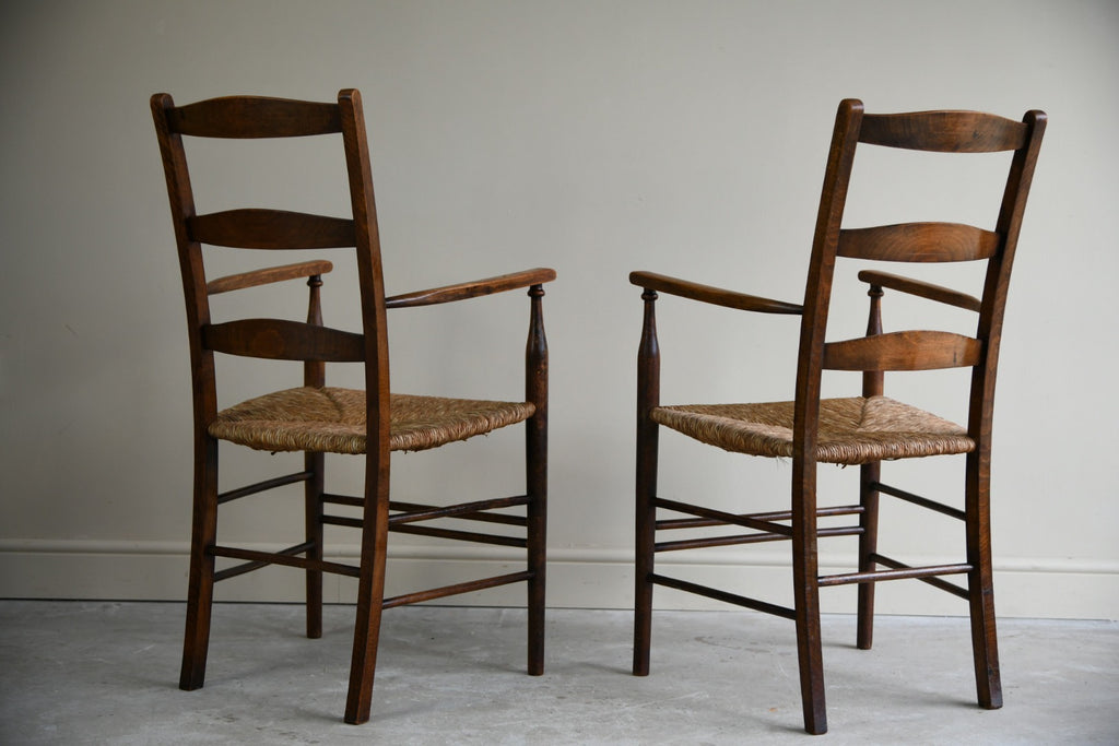 Pair Beech Arts & Crafts Chairs