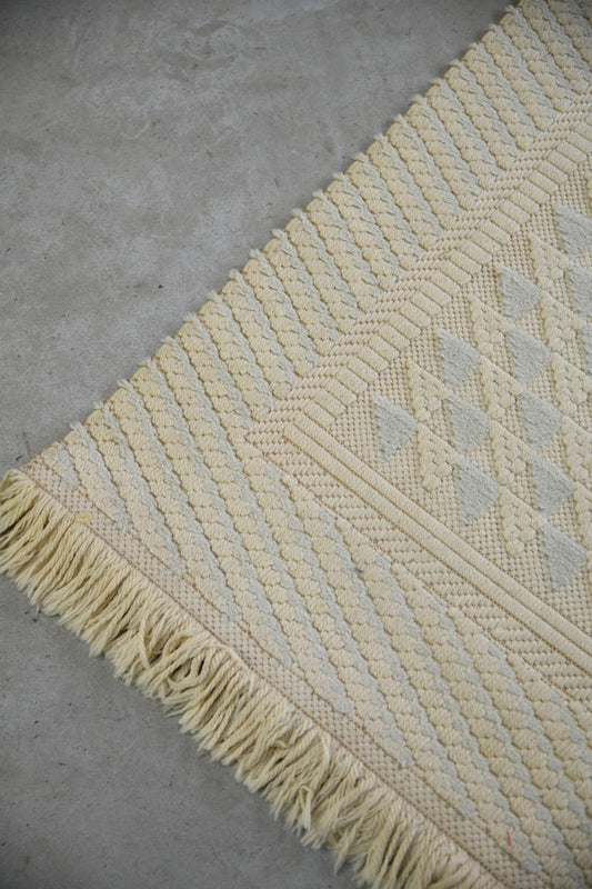 Felpa Pura Vintage Cream Wool Runner Rug