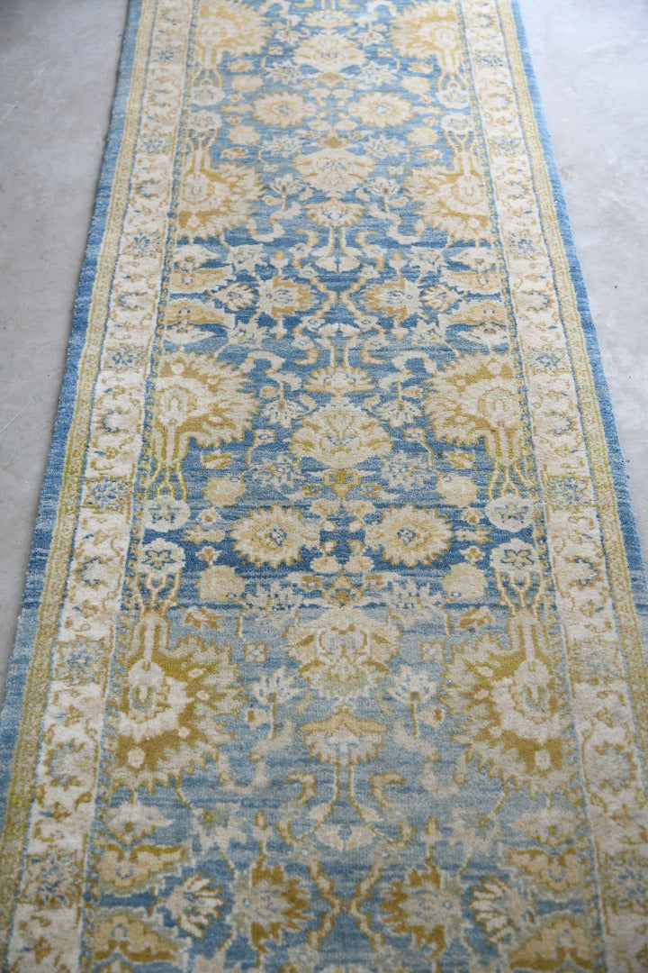 Afghan Blue & Yellow Wool Runner