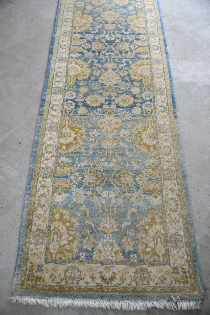 Afghan Blue & Yellow Wool Runner