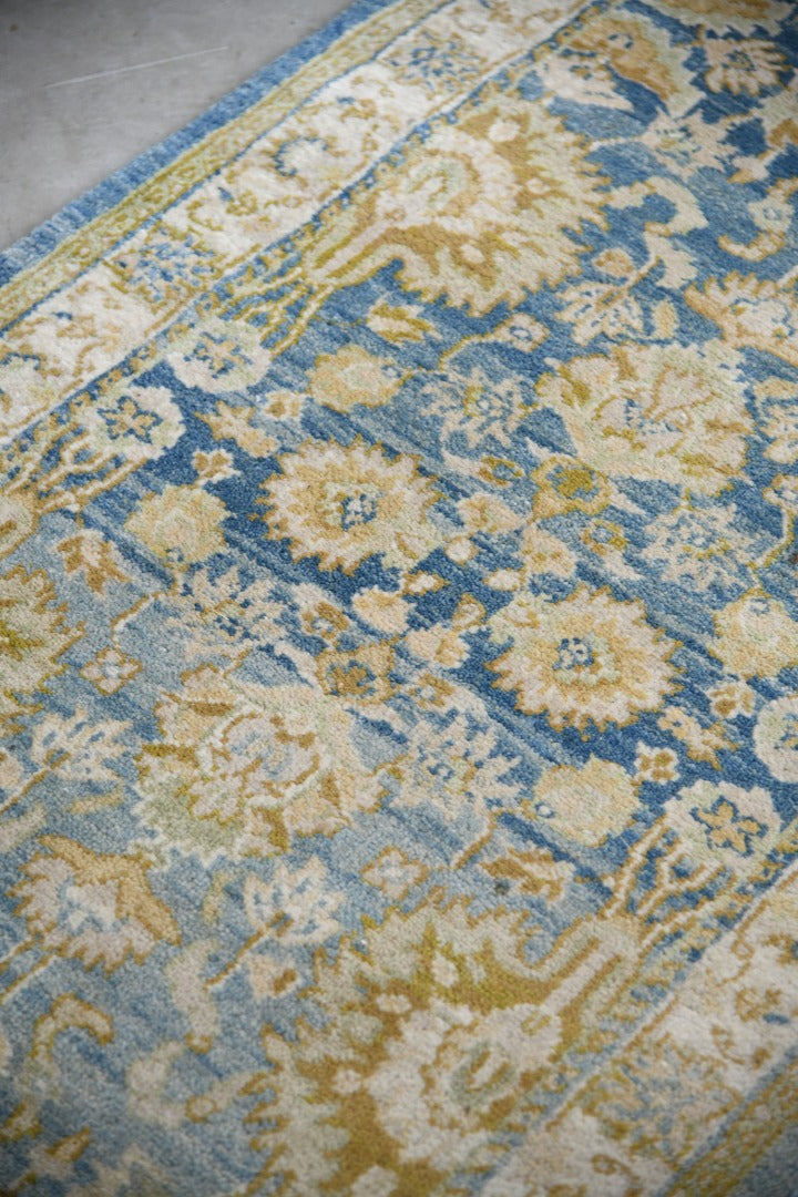 Afghan Blue & Yellow Wool Runner