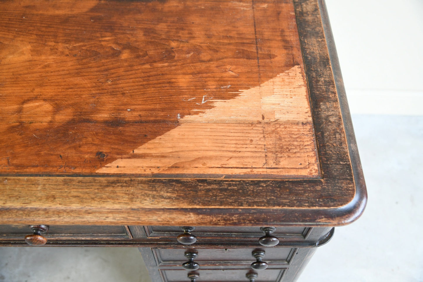 Victorian Oak Twin Pedestal Desk