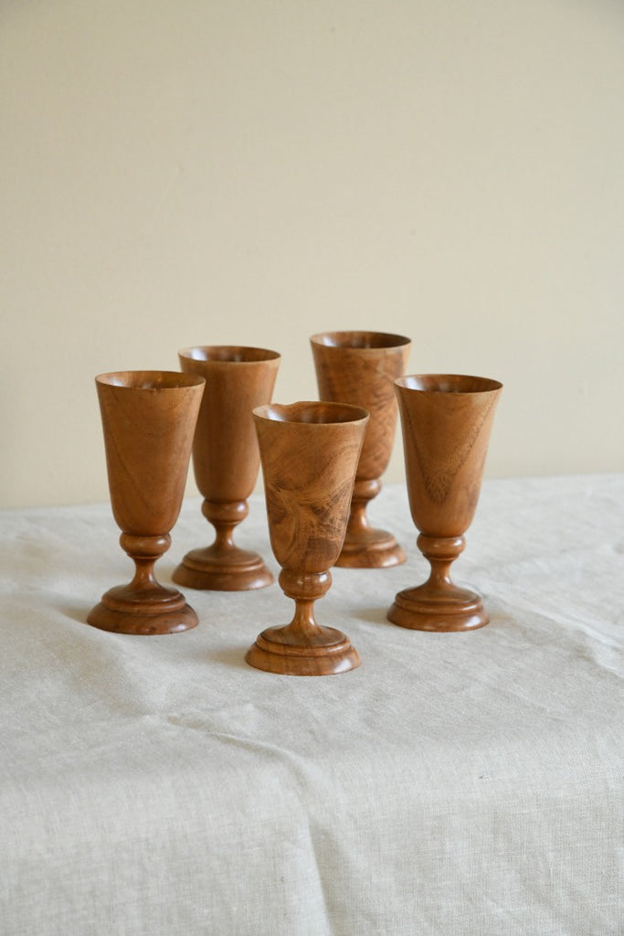 5 Wooden Goblets