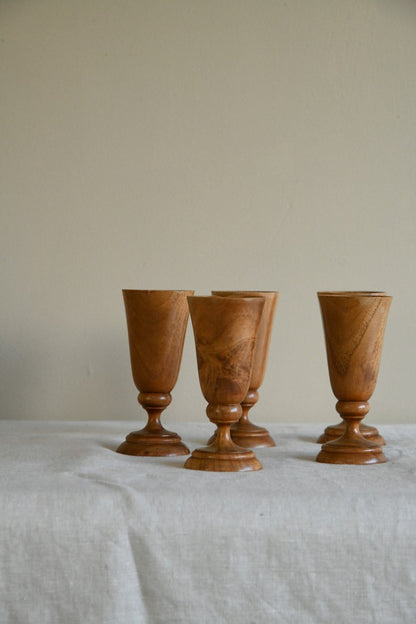 5 Wooden Goblets