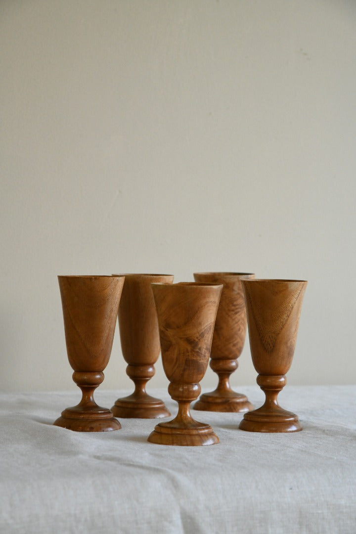 5 Wooden Goblets