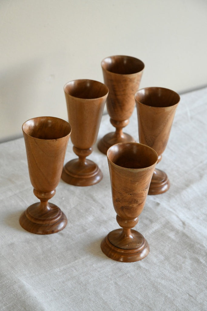 5 Wooden Goblets