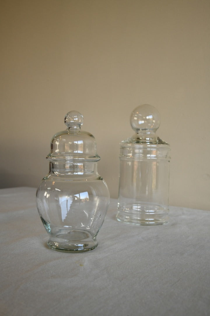 Pair Glass Jars