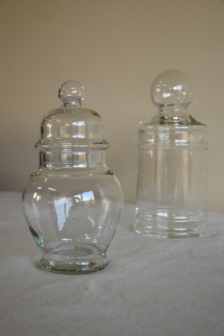 Pair Glass Jars