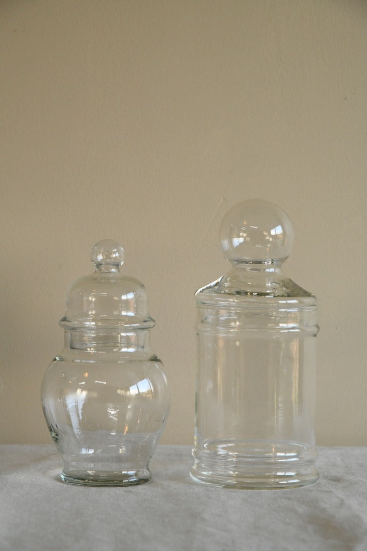 Pair Glass Jars