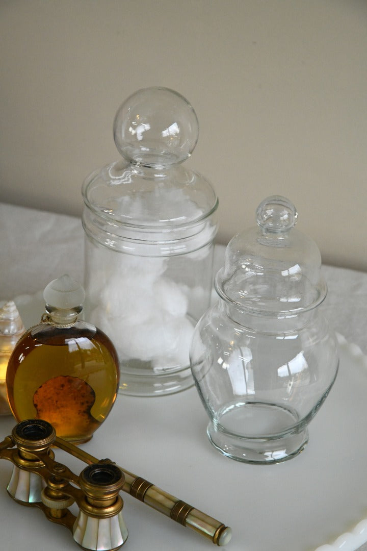 Pair Glass Jars