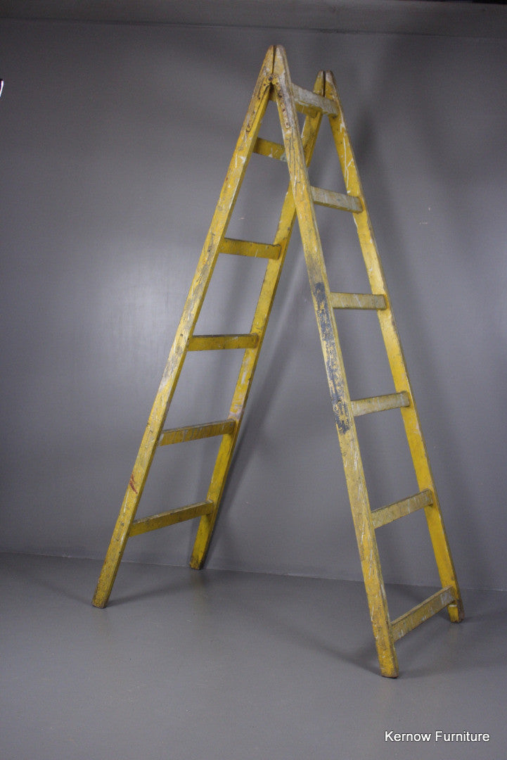 Large Vintage Trestle Ladder - Kernow Furniture