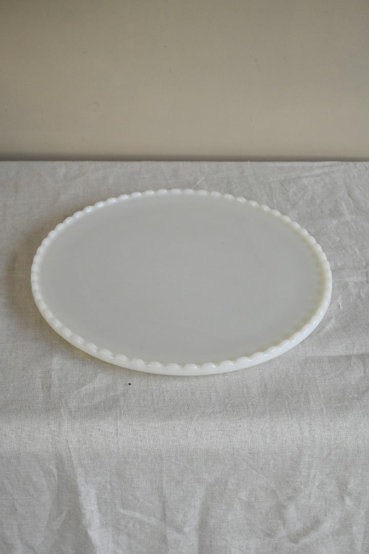 Vintage Round Milk Glass Tray