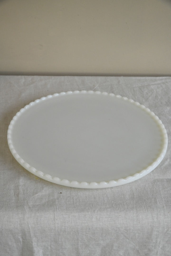 Vintage Round Milk Glass Tray