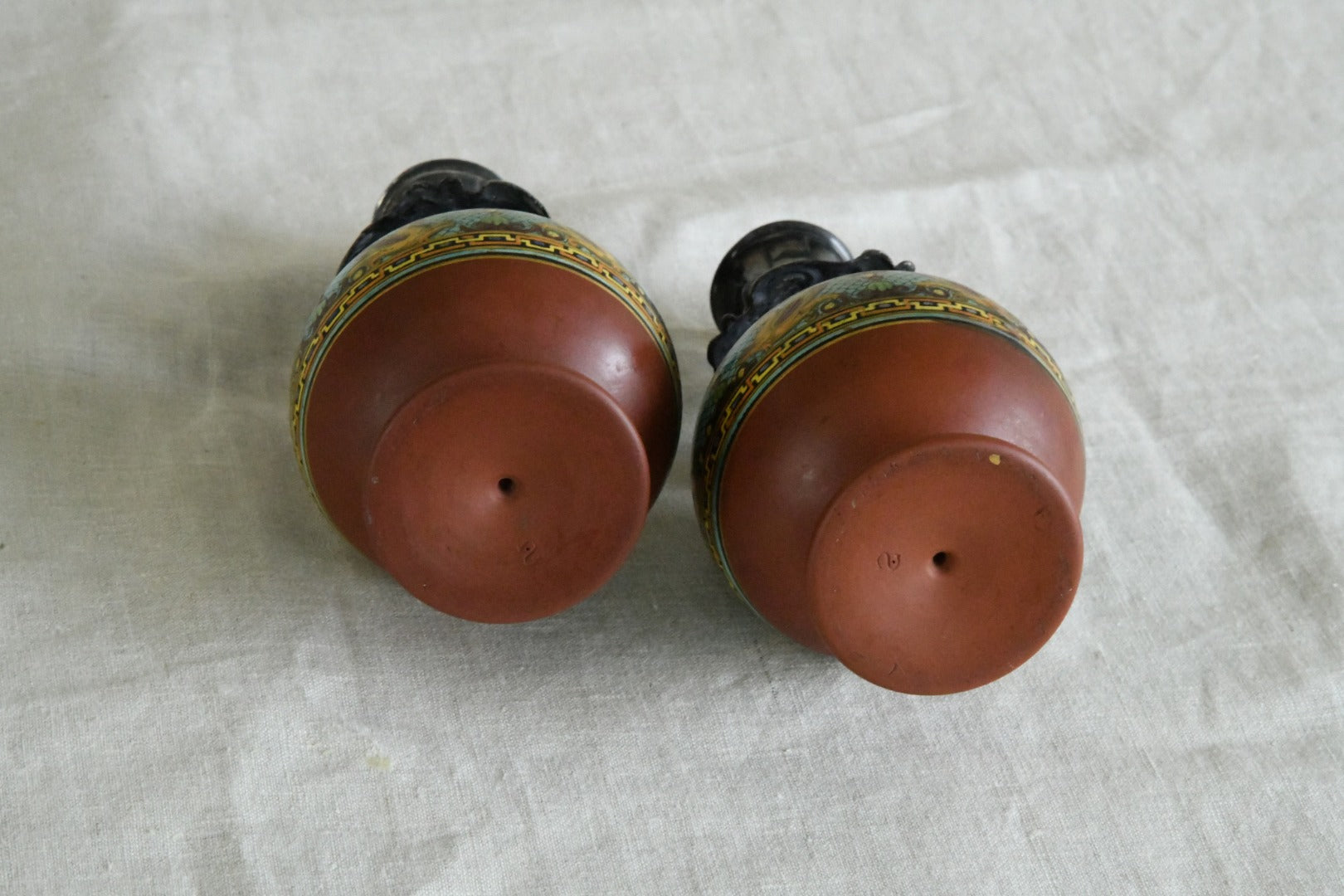 Pair Prattware Candlesticks