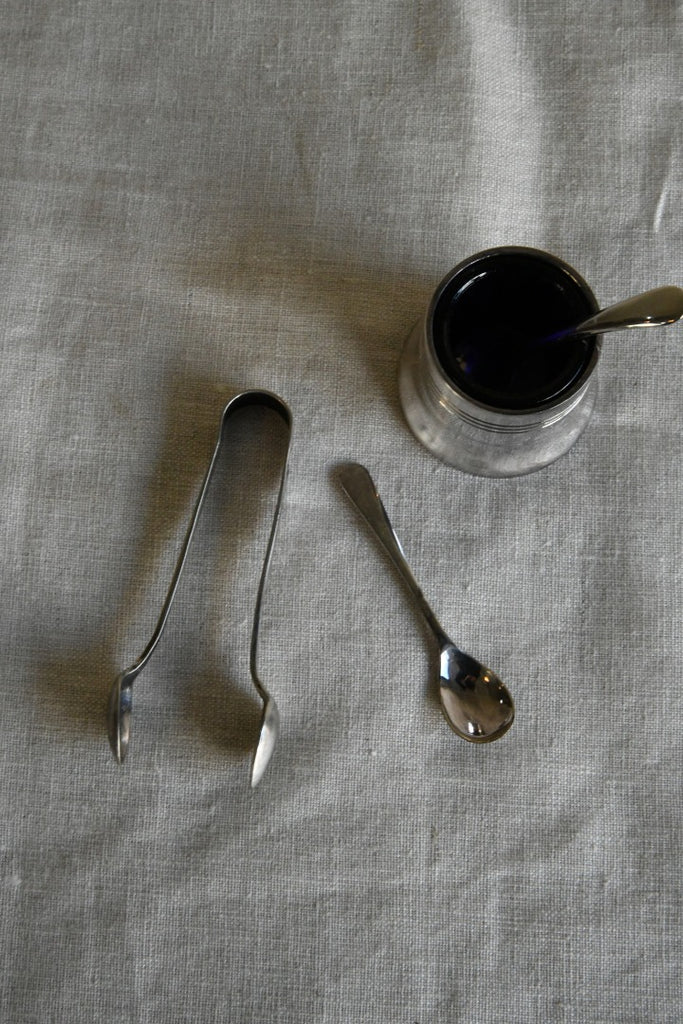 Vintage Salt Pot & Spoons