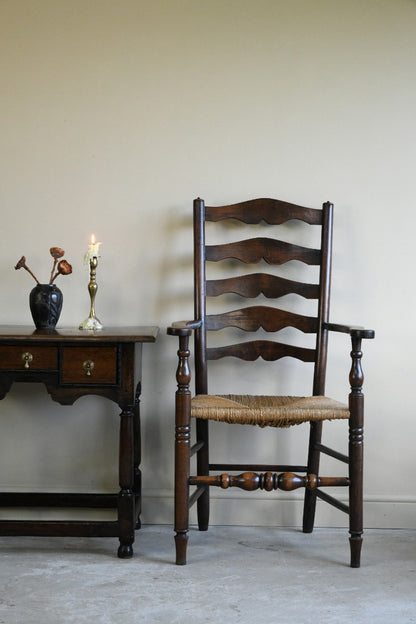 Single Antique Oak Ladderback Chair