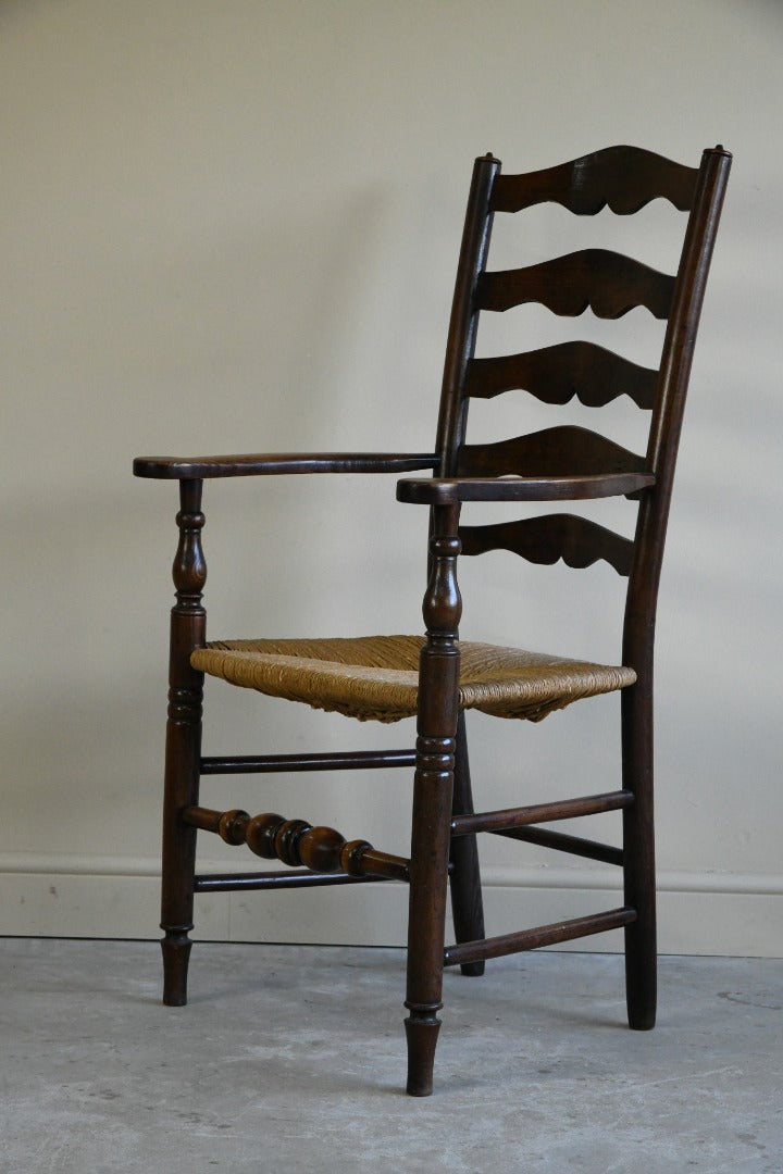 Single Antique Oak Ladderback Chair