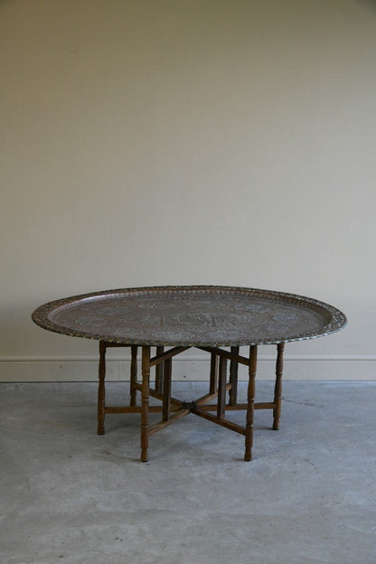 Large Oval Eastern Copper Tray Table