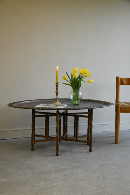 Large Oval Eastern Copper Tray Table