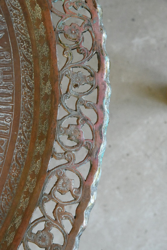 Large Oval Eastern Copper Tray Table
