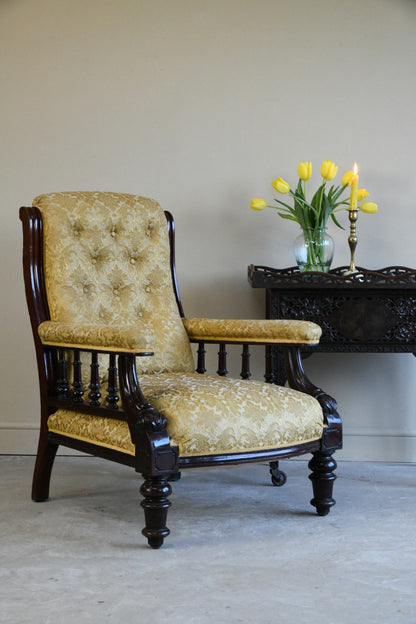 Antique Victorian Library Chair