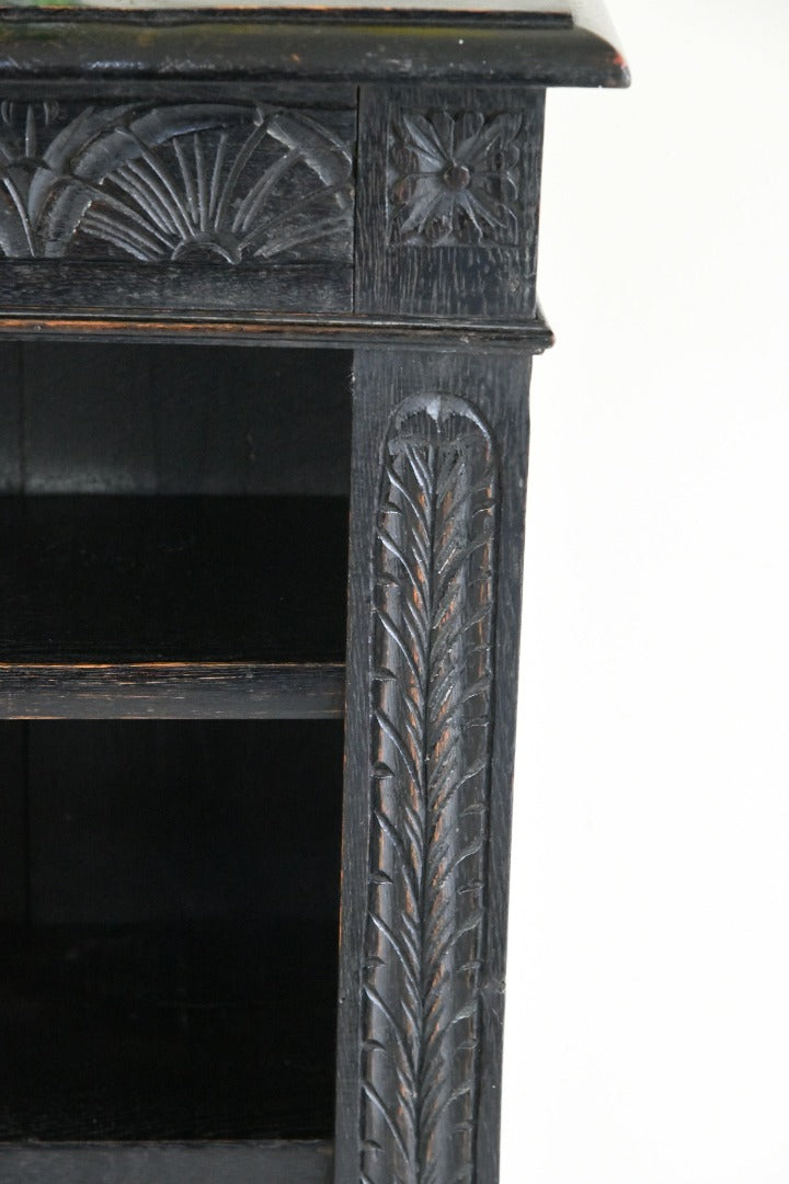 Victorian Ebonised Carved Bookcase