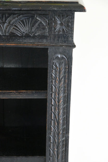 Victorian Ebonised Carved Bookcase