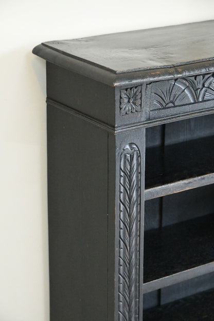 Victorian Ebonised Carved Bookcase