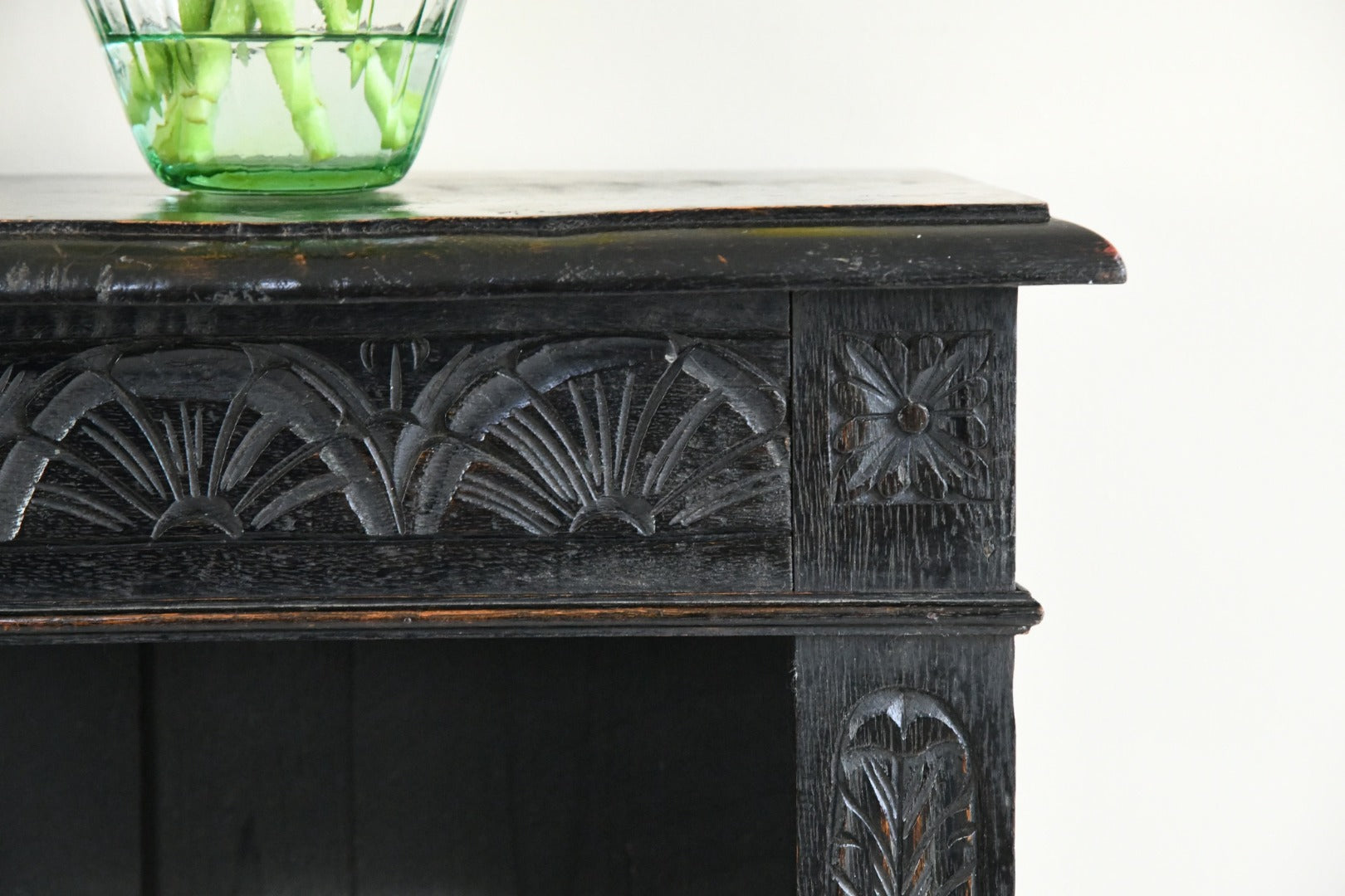 Victorian Ebonised Carved Bookcase