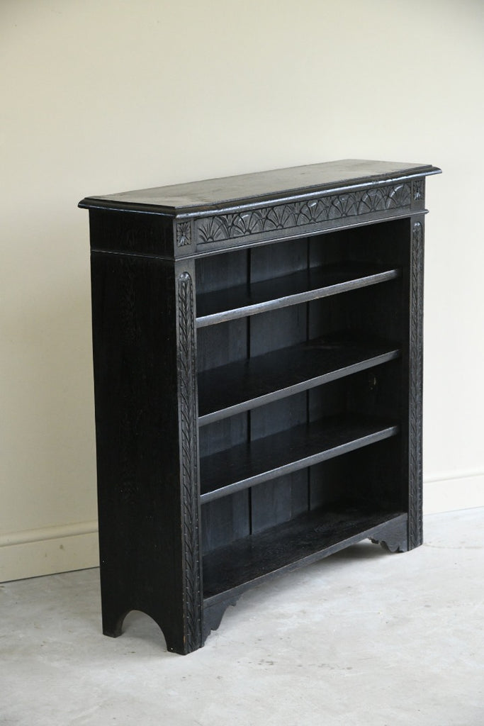 Victorian Ebonised Carved Bookcase