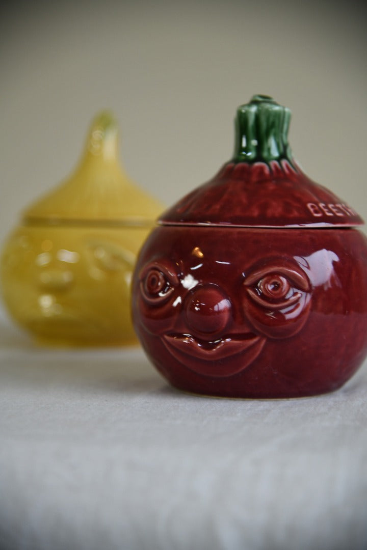 Vintage Onion & Beetroot Kitchen Pots