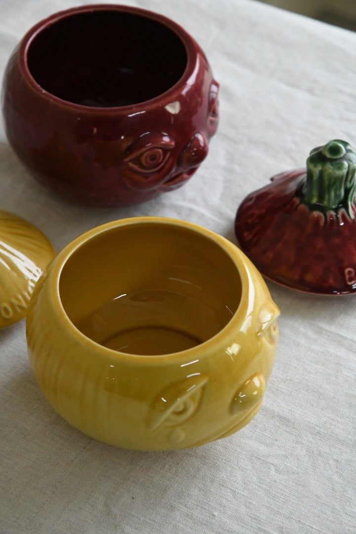 Vintage Onion & Beetroot Kitchen Pots