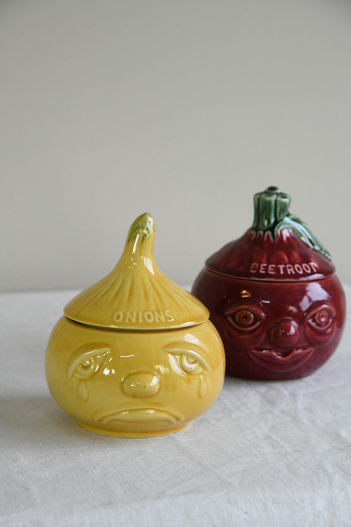 Vintage Onion & Beetroot Kitchen Pots