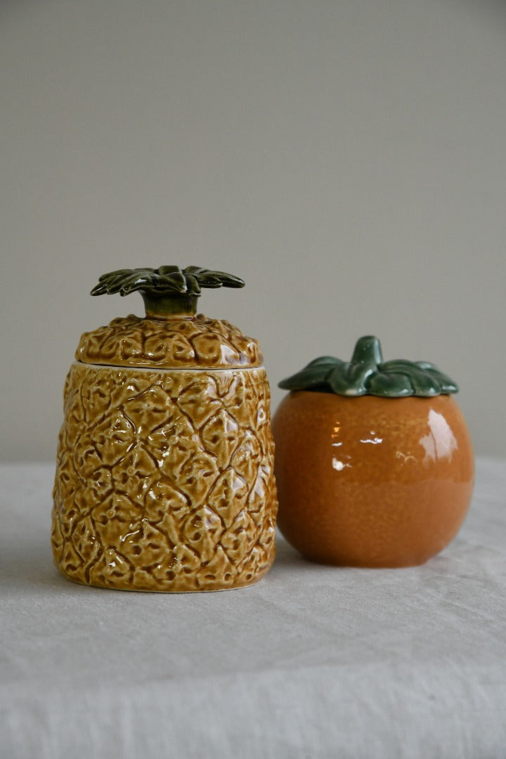 Vintage Pineapple & Orange Preserve Pots